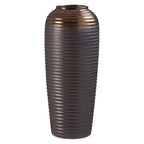 Ribbed Textured Large Ceramic Vase