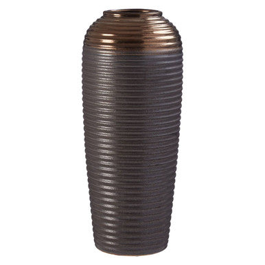 Ribbed Textured Large Ceramic Vase