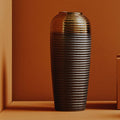 Ribbed Textured Large Ceramic Vase