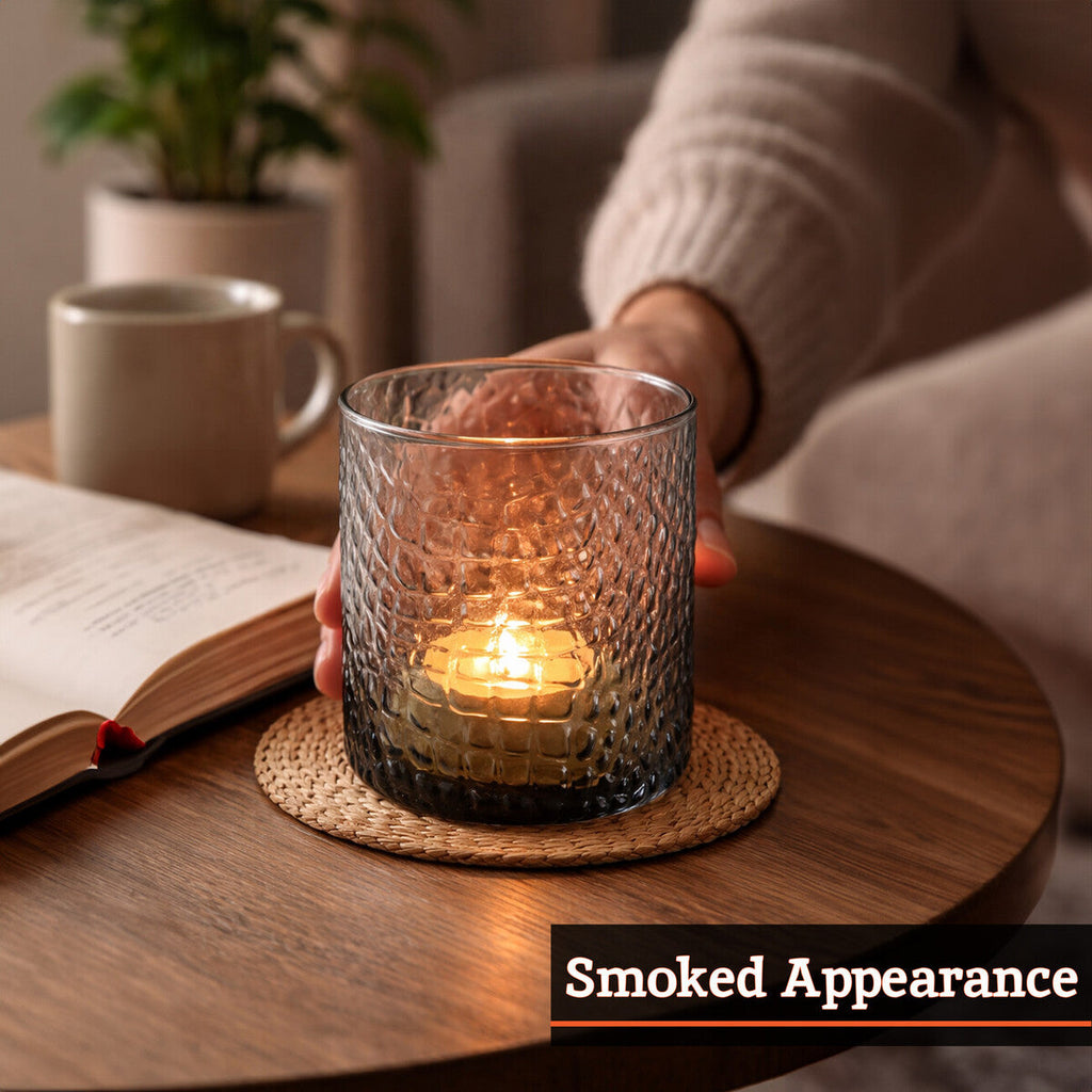 Smoked Glass Tealight Holder