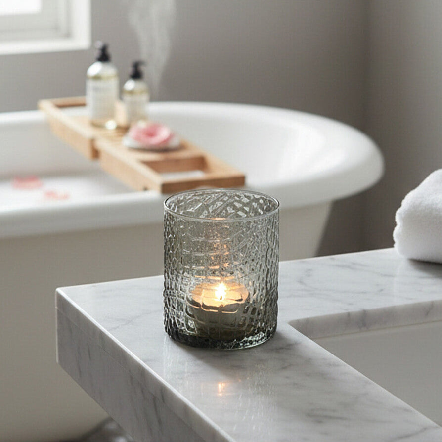 Smoked Glass Tealight Holder