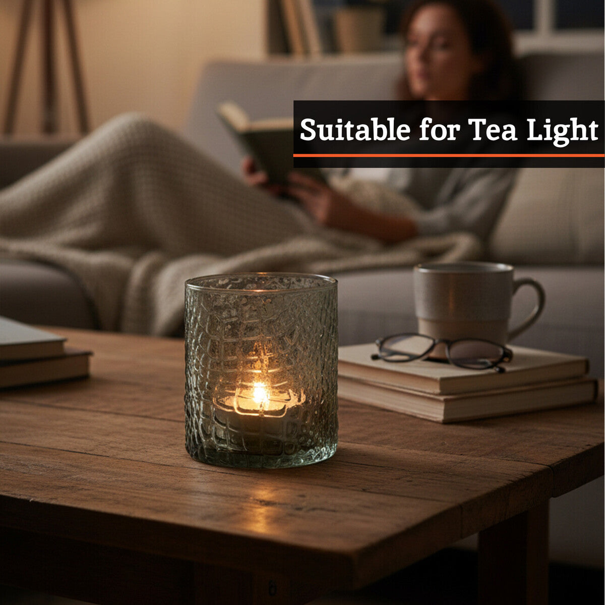 Smoked Glass Tealight Holder