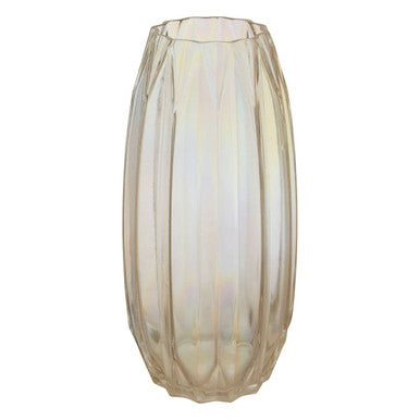 Large Glass Vase with Iridescent Finish