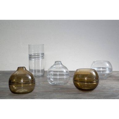 Clear Glass Round Vase