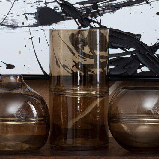 Smoked Two-Tone Glass Large Vase