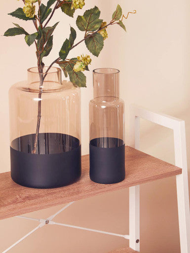 Smoked Glass Bottle Vase