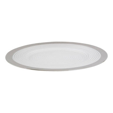 Embossed Glass with Silver Rim Charger Plate