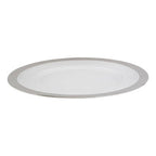 Embossed Glass with Silver Rim Charger Plate