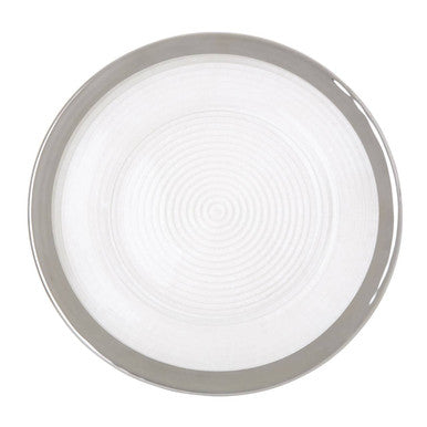 Embossed Glass with Silver Rim Charger Plate