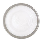 Embossed Glass with Silver Rim Charger Plate