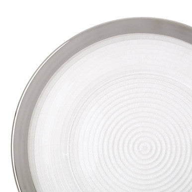 Embossed Glass with Silver Rim Charger Plate