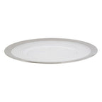 Embossed Glass Dinner Plate with Silver Rim