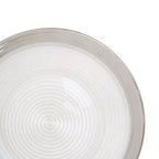 Embossed Glass Dinner Plate with Silver Rim