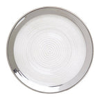 Embossed Glass Side Plate with Silver Rim