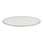 White Embossed Glass Side Plate with Silver Rim