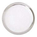 Embossed Glass Coupe Dinner Plate with Silver Rim
