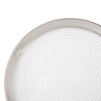 Embossed Glass Coupe Dinner Plate with Silver Rim