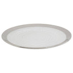 Embossed Glass Coupe Side Plate with Silver Rim