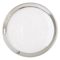 Embossed Glass Coupe Side Plate with Silver Rim