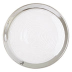 Embossed Glass Coupe Side Plate with Silver Rim