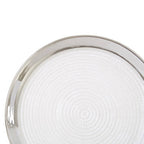 Embossed Glass Coupe Side Plate with Silver Rim