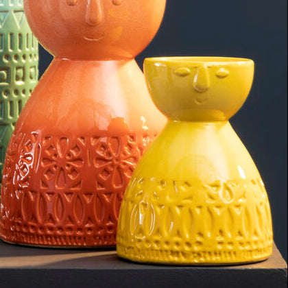 Small Yellow Face Vase