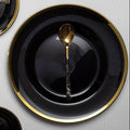Black Glass Charger Plate with Gold Rim