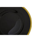 Black Glass Charger Plate with Gold Rim