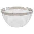 Embossed Glass Bowl with Silver Rim