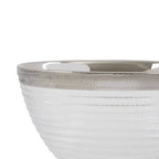 Embossed Glass Bowl with Silver Rim