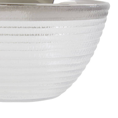 Embossed Glass Bowl with Silver Rim