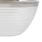 Embossed Glass Bowl with Silver Rim