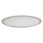 Embossed Glass Coupe Charger Plate with Silver Rim
