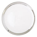 Embossed Glass Coupe Charger Plate with Silver Rim