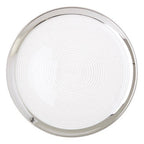Embossed Glass Coupe Charger Plate with Silver Rim