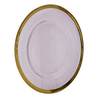 Textured Glass Dinner Plate with Gold Rim
