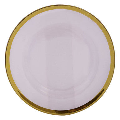 Textured Glass Dinner Plate with Gold Rim