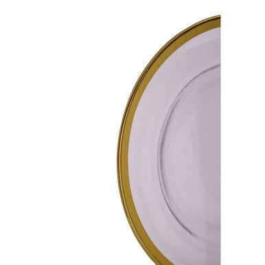 Textured Glass Dinner Plate with Gold Rim