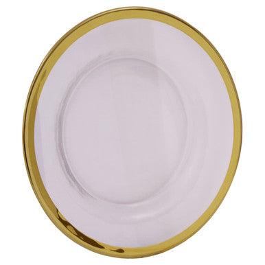 Textured Glass Side Plate with Gold Rim