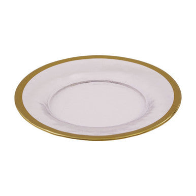 Textured Glass Side Plate with Gold Rim