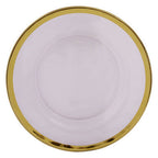 Textured Glass Side Plate with Gold Rim
