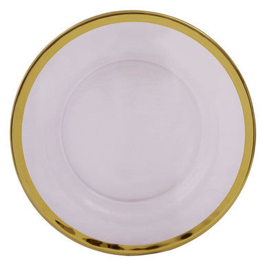 Textured Glass Side Plate with Gold Rim