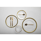 Textured Glass Side Plate with Gold Rim