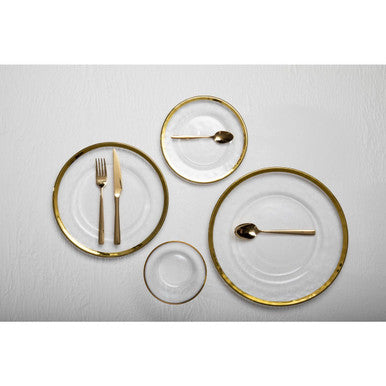 Textured Glass Side Plate with Gold Rim