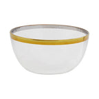 Textured Glass Bowl with Gold Rim