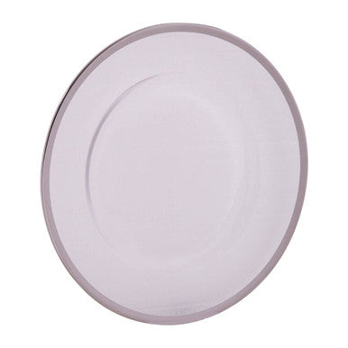 Glass Charger Plate with Silver Rim