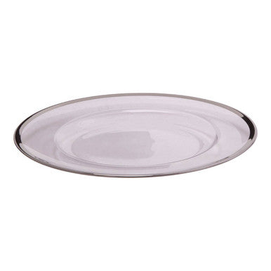 Glass Charger Plate with Silver Rim