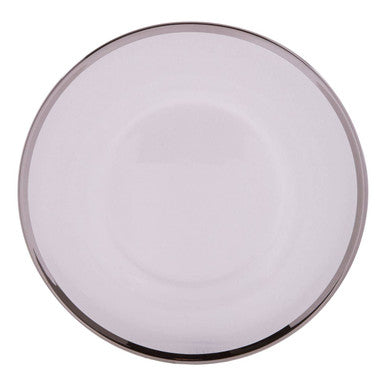 Glass Charger Plate with Silver Rim