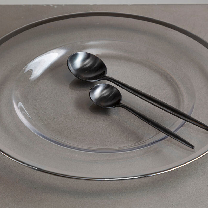 Glass Charger Plate with Silver Rim