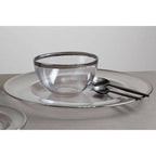 Glass Charger Plate with Silver Rim